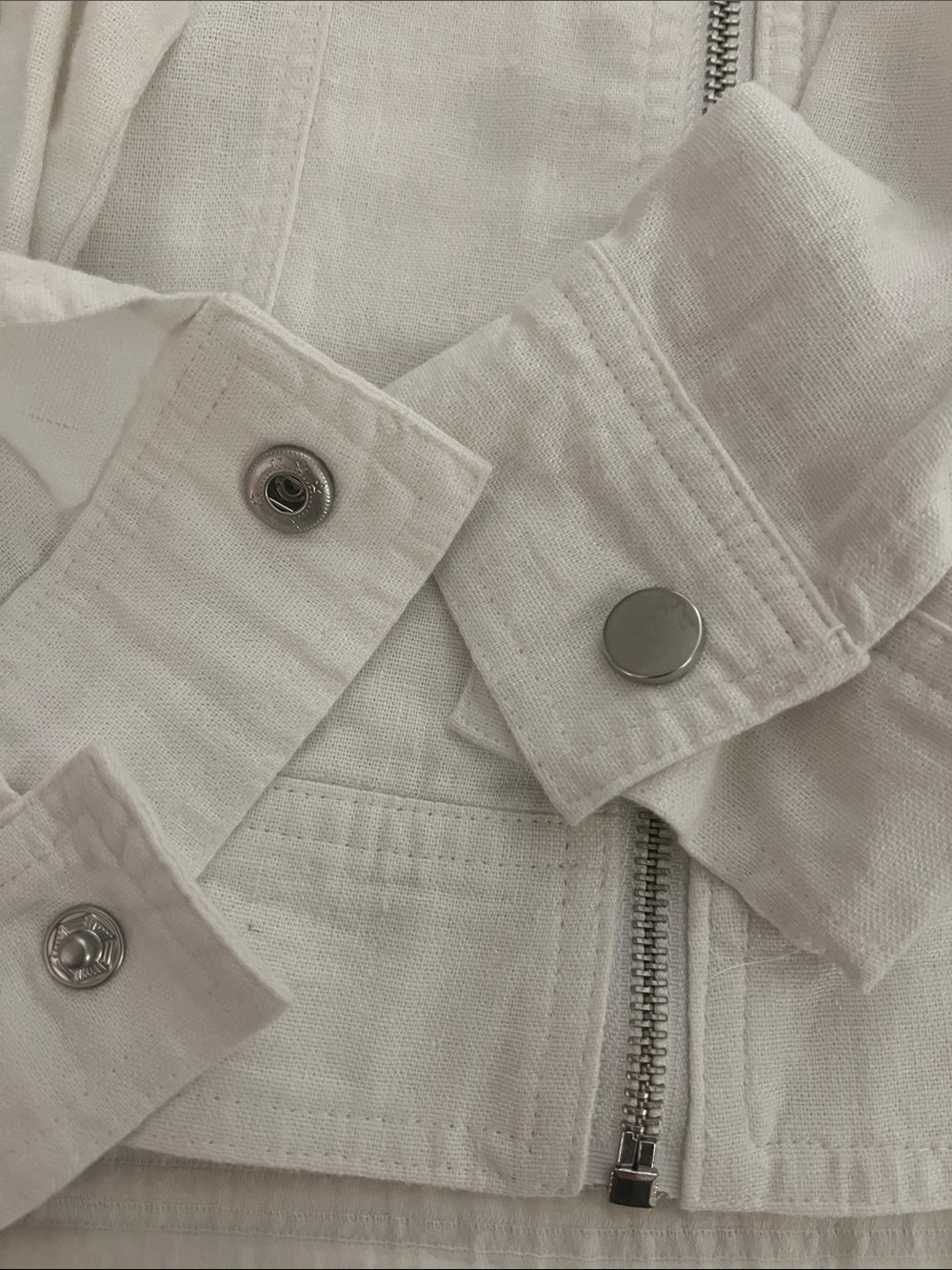 Rachel Zoe White Zip-Front Linen Jacket - Picture 2 of 3